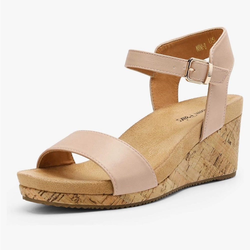 DREAM PAIRS Women's Open Toe Buckle Ankle Strap Platform Wedge Sandals